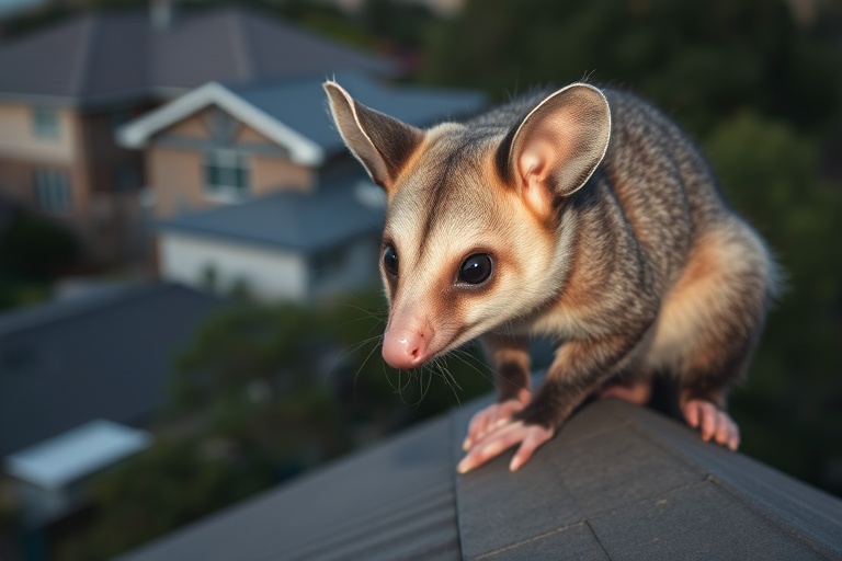 Possum in Queens Cliff residential area